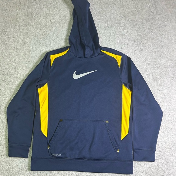 Nike Dri Fit Hoodie Mens XL Navy Blue Therma Fit Pullover - Picture 1 of 11